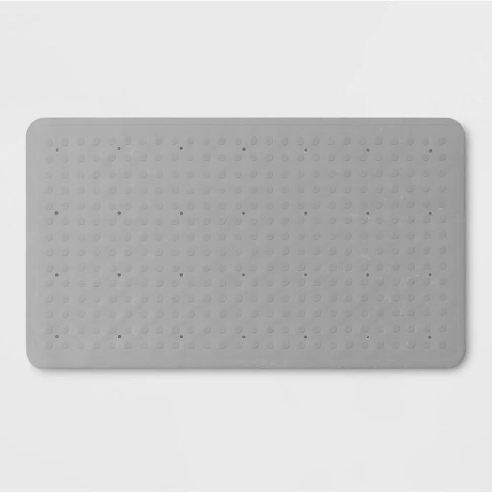 Threshold Gray Rubber Bath Mat NEW
